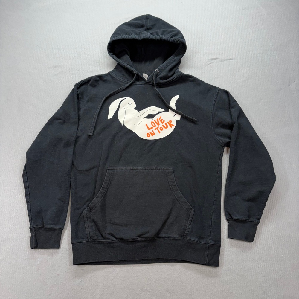 Harry Styles Love On Tour Hoodie Mens Medium Black Bunny Graphic Sweatshirt